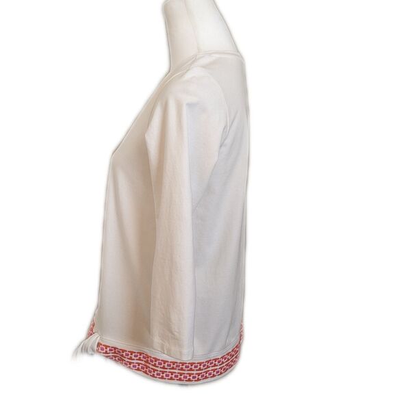 Spartina 449 FLEUR DE VIGNE HAILEY TIE HEM TOP, embroidery, S - Picture 3 of 8